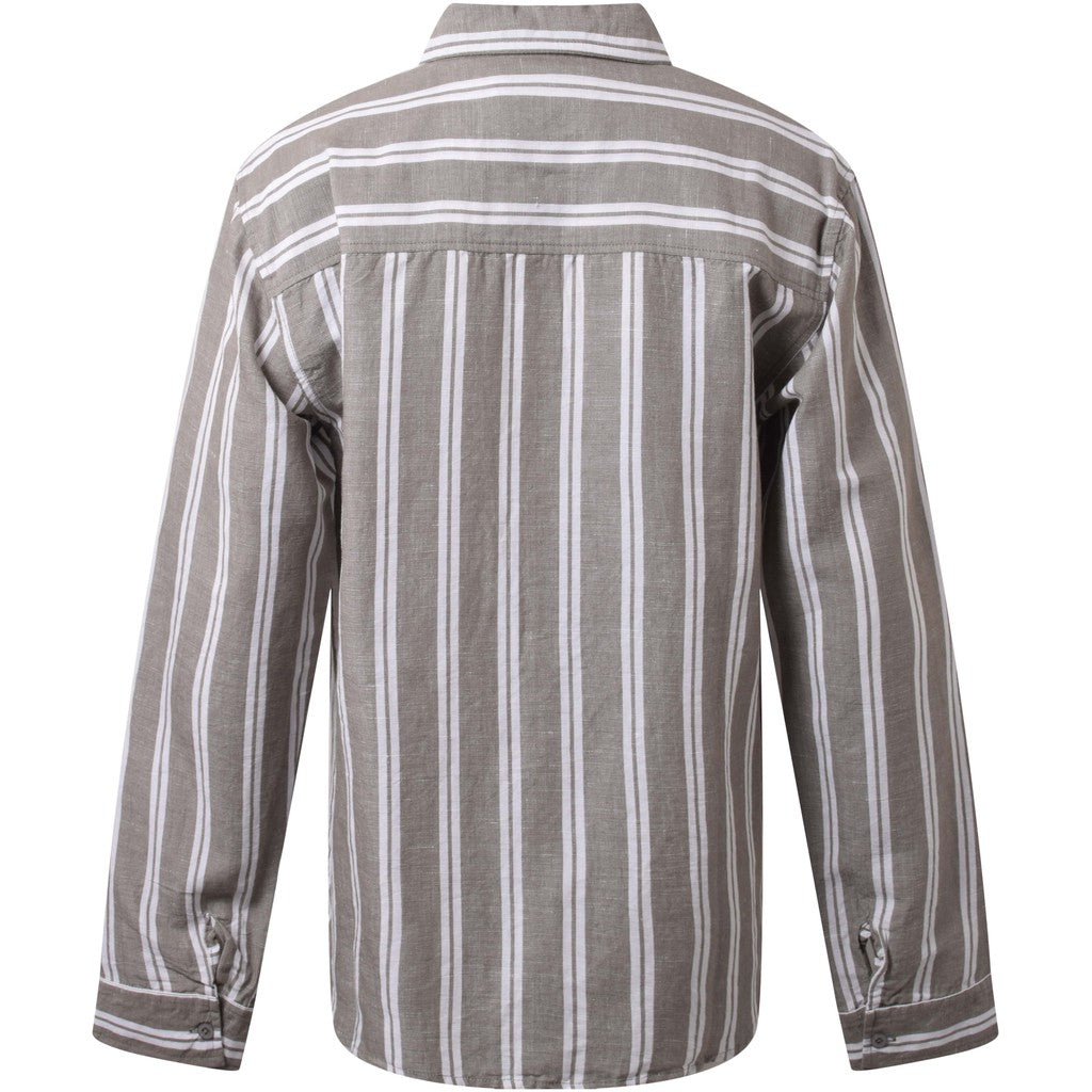 HOUNd BOY Linen-blend Shirt S/S shirt 149 White/Dusty Green