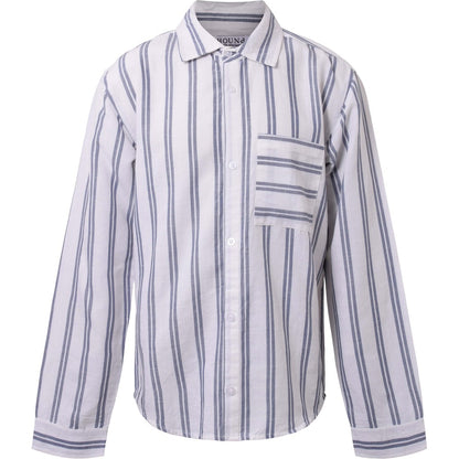 HOUNd BOY Linen-blend Shirt S/S shirt 737 Deep Blue/White striped