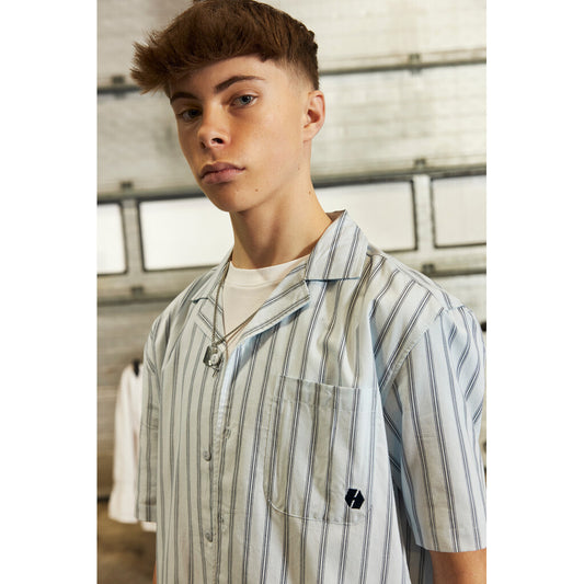 HOUNd BOY Striped Shirt S/S shirt 150 Light Blue/Navy
